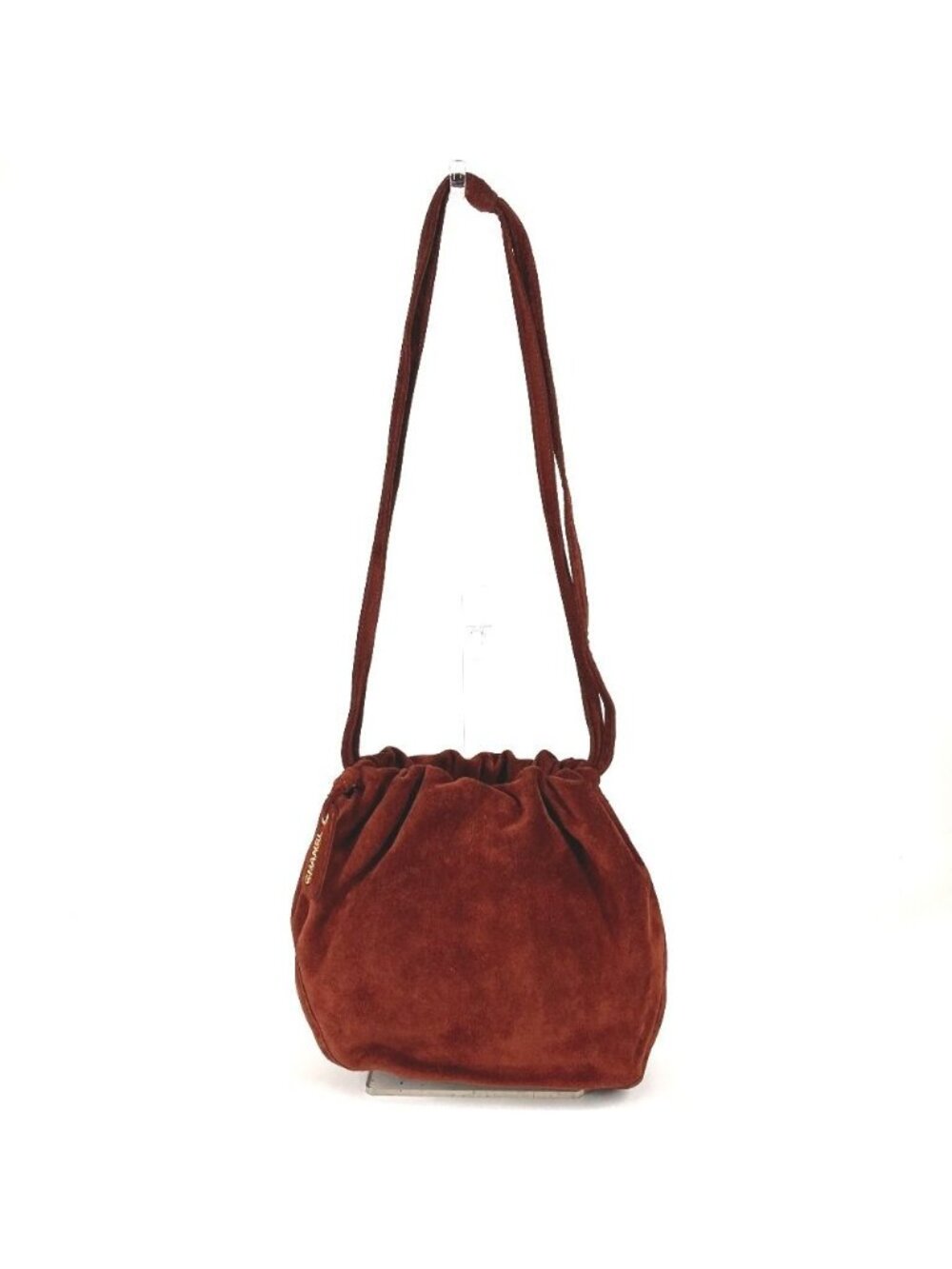 Chanel Shoulder Bag Logo Drawstring Suede